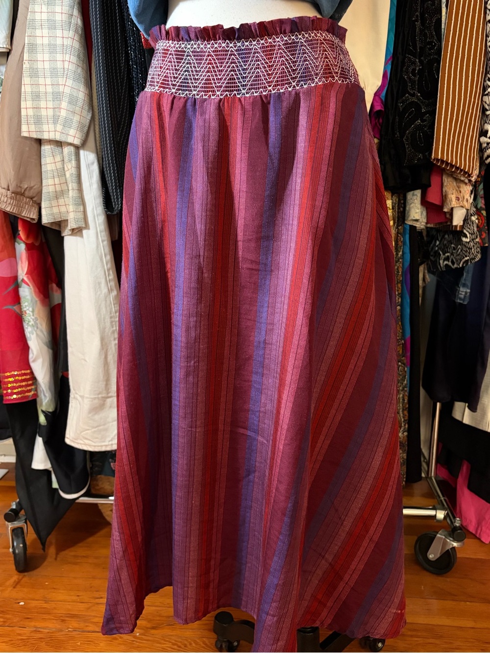 Flint and Moss Boho Maxi Skirt/ Smocked Elastic Waistband